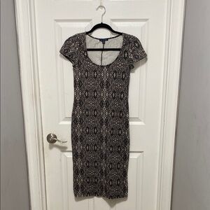 Patterned Black and Gray Dress